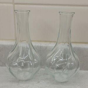 Elegant Clear Glass Vases - Set of 2
